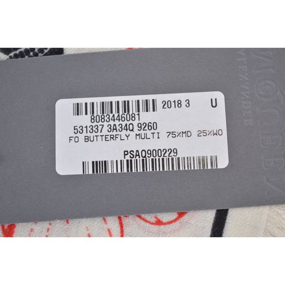 Alexander McQueen Wool Modal Butterfly Skull Scarf - Picture 9 of 9